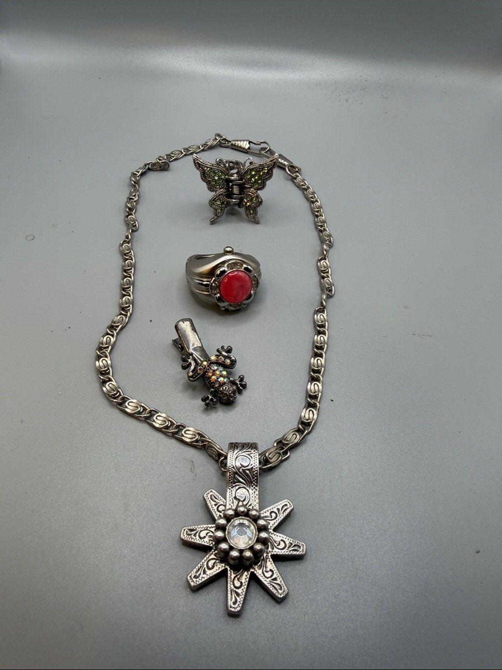 Vintage Western Motif Silver Jewelry Lot